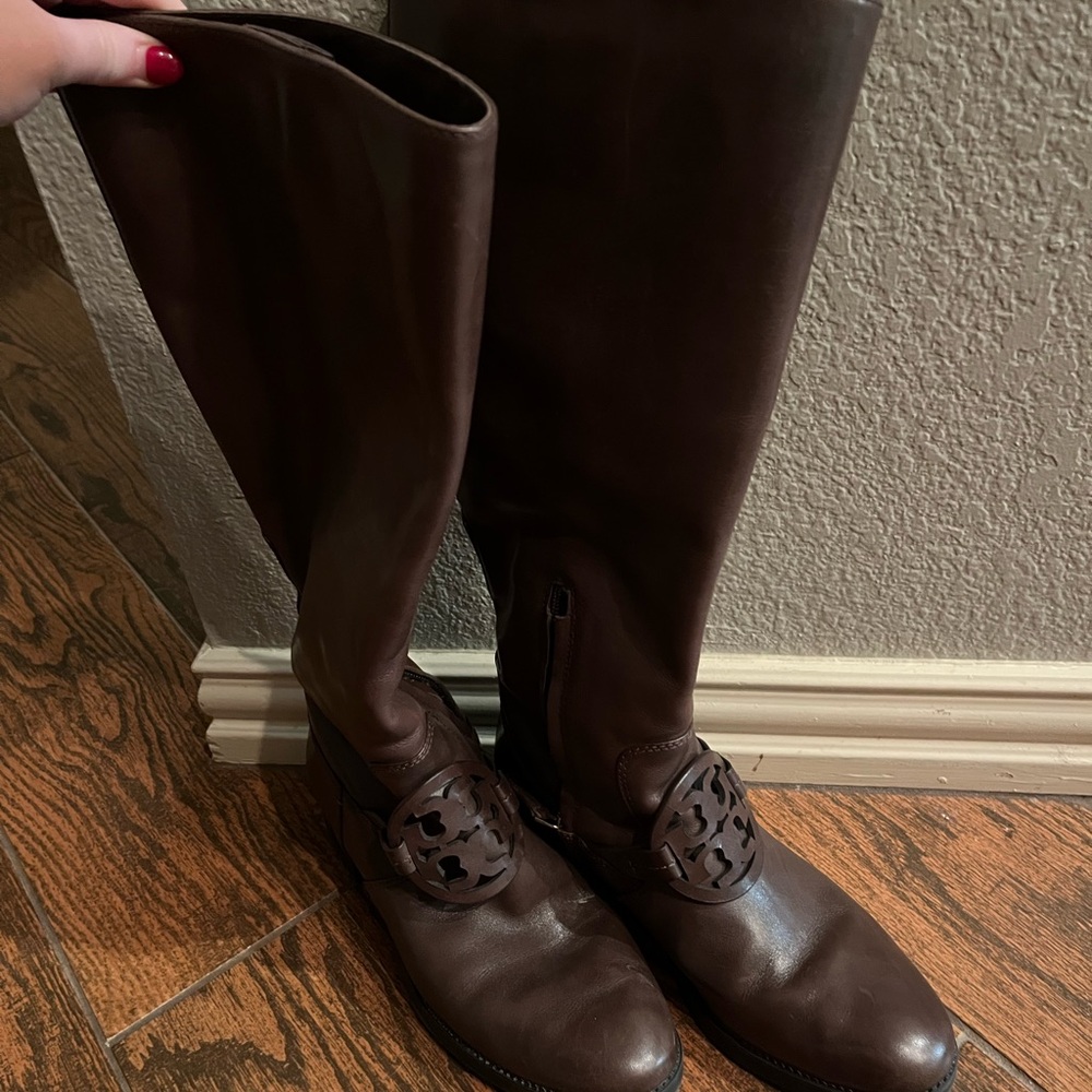 Tory Burch Miller Chocolate Brown Riding Boots size 8.5